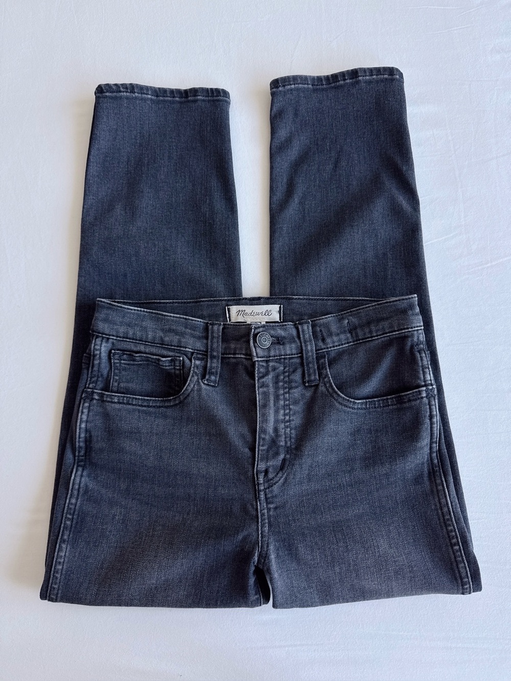 Madewell The Petite High-Rise Slim Straight Jeans in Richgrove Wash 25P